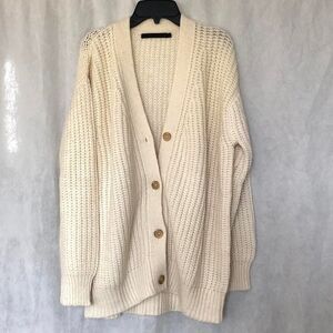 Jenni Kayne Women's Luxury Cream Alpaca Wool Blend Cardigan XXS